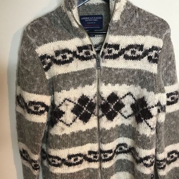 AE Sz S Wool Alpaca Blend Sweater Cardigan - Picture 6 of 8